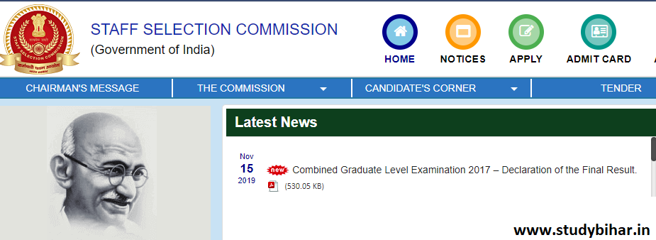 SSC CGL Result 2017