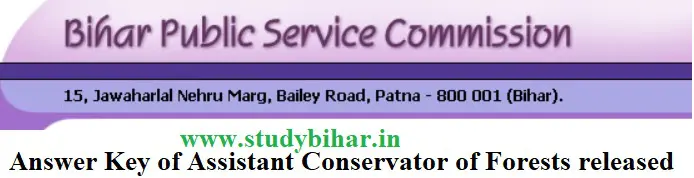 Download – Answer Key of Assistant Conservator of Forests Exam-2020-21.
