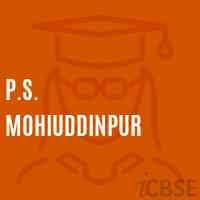 PS MOHIUDDINPUR UDISE CODE 10 14 09 05 201 MUZAFFARPUR