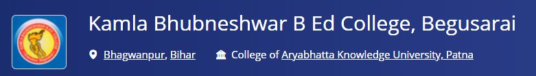 Kamla Bhubneshwer B. Ed. College, Begusarai